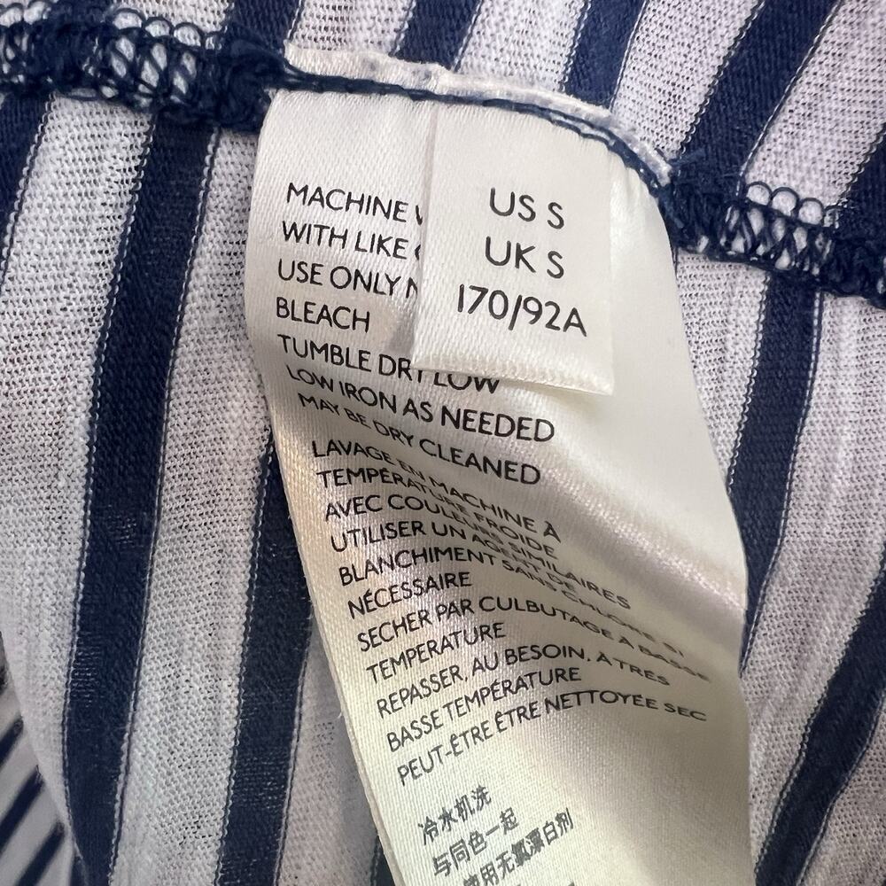 We The Free People Womens Blue White Striped T Shirt Sz S Halo Cap Sleeve Boho - Picture 10 of 13